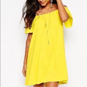 ASOS “Yellow Off-Shoulder Mini Dress”